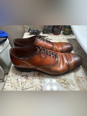 Allen Edmonds "Fifth Avenue" Leather Cap-Toe Oxfords 10 D Brown USA
